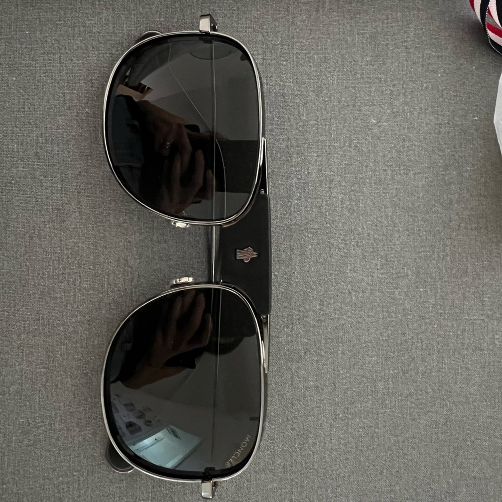 Black Moncler Sunglasses with Silver Accents